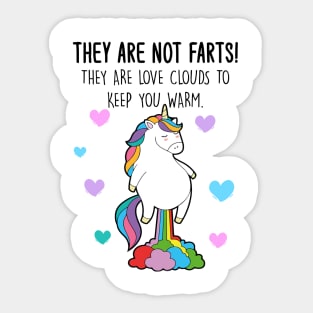 Funny Unicorn Farting Rainbow Sticker